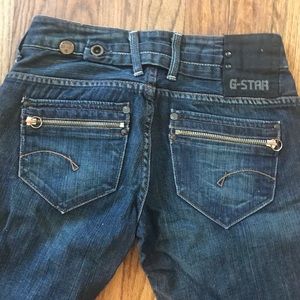 GStar 3301 Jeans Dark Wash Zip Back Pockets